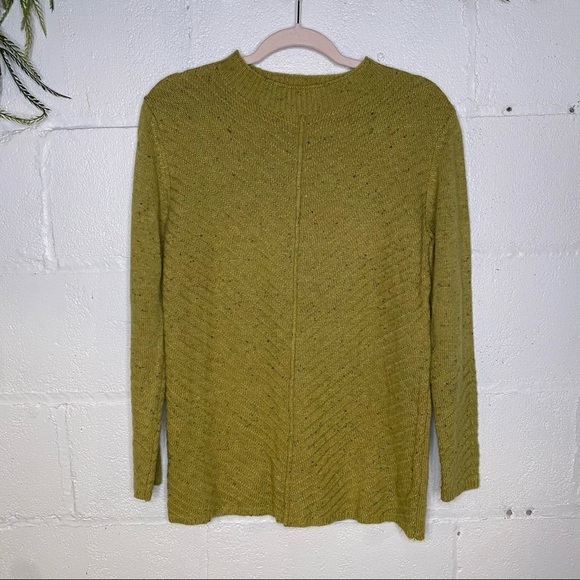 Andrea Jovine Green Speckled High Neck V Seam Pullover Sweater Wool Blend Small,All Products : American Fashion Style Bags On Sale